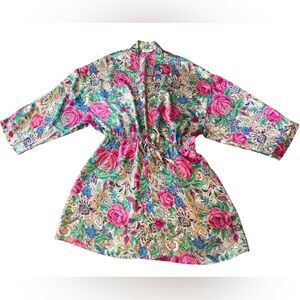 Victoria’s Secret Gold Label Vintage Silky Romantic Floral Kimono Robe Dress Top